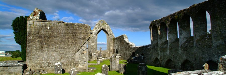 Abbey Ruins in the heart of Ireland. Enjoy The historical religious culture of Ireland with Discover Ireland Tours.